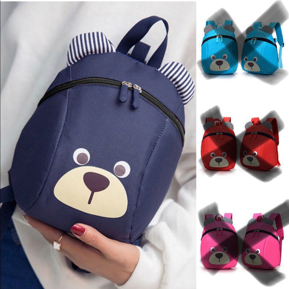 Navy Blue Bear Harness Backpack for toddler